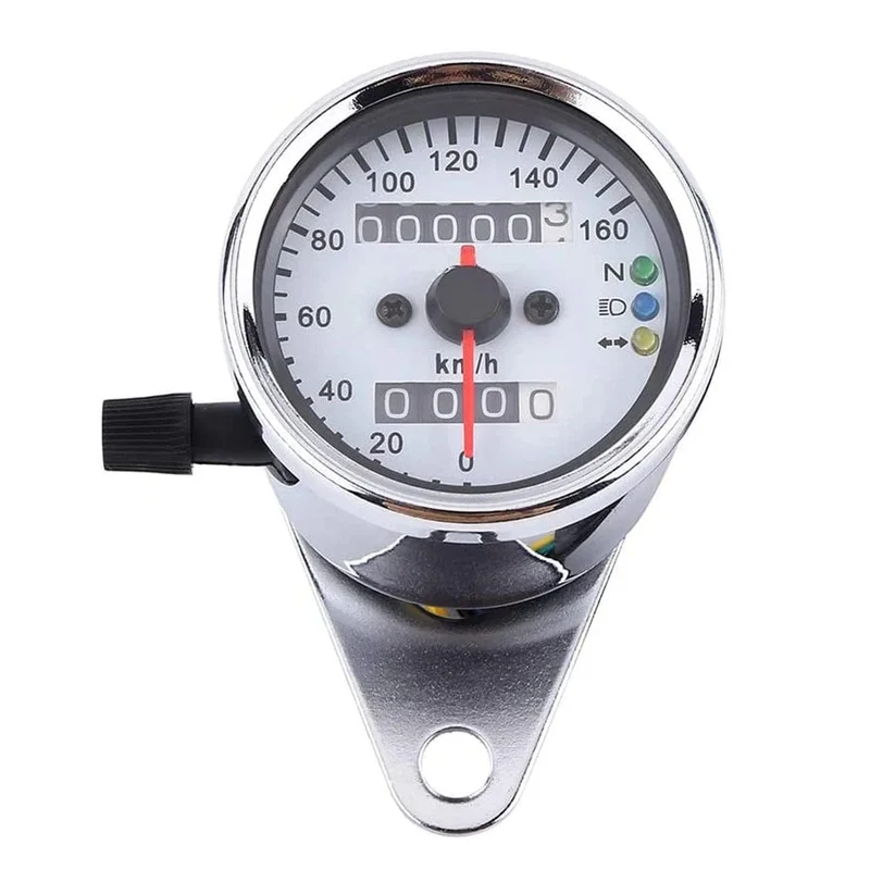 Universal Motorrad Tachometer Kilometerzähler Gauge für Cafe Racer Motorrad mit LED Signal Licht Hintergrundbeleuchtung Anzeige