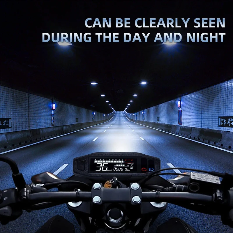 Universal Motorrad Tacho Meter LED Digital Dashboard 12000RPM Gauge Tachometer Panel Motor Kilometerzähler Display Y Halterung