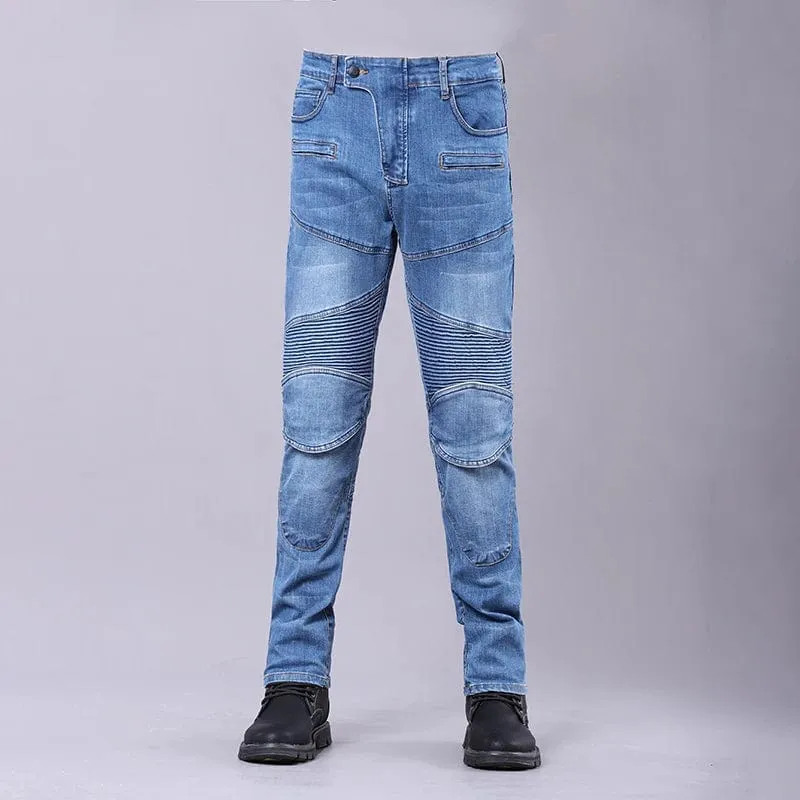 Neue Vier-Jahreszeiten-Reitmotorradhose für Herren Outdoor-Reitjeans Motorradjeans Schutzausrüstung mit Hüft-Knie-Ausrüstung