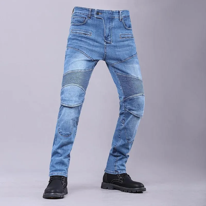 Neue Vier-Jahreszeiten-Reitmotorradhose für Herren Outdoor-Reitjeans Motorradjeans Schutzausrüstung mit Hüft-Knie-Ausrüstung