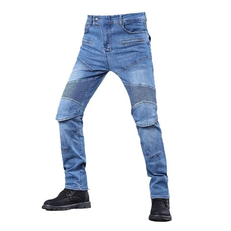 Neue Vier-Jahreszeiten-Reitmotorradhose für Herren Outdoor-Reitjeans Motorradjeans Schutzausrüstung mit Hüft-Knie-Ausrüstung