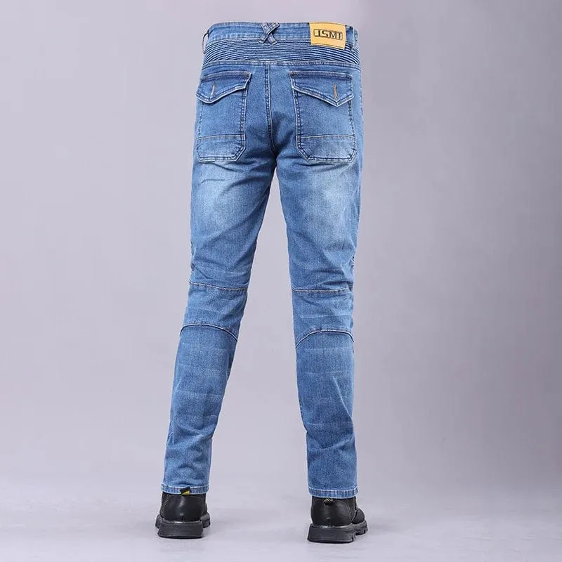 Neue Vier-Jahreszeiten-Reitmotorradhose für Herren Outdoor-Reitjeans Motorradjeans Schutzausrüstung mit Hüft-Knie-Ausrüstung