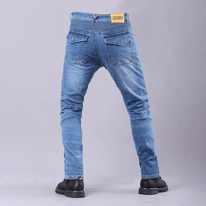 Neue Vier-Jahreszeiten-Reitmotorradhose für Herren Outdoor-Reitjeans Motorradjeans Schutzausrüstung mit Hüft-Knie-Ausrüstung