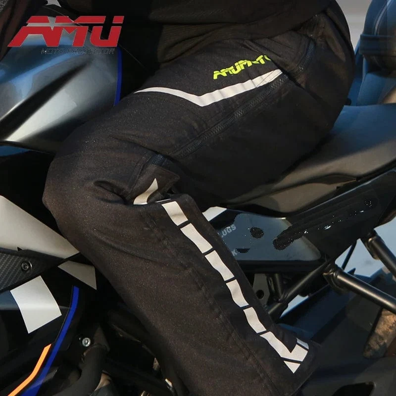 AMU Motorrad-Schnellausziehhose, wasserdicht, winddicht, Thermo-Schutzhose für Herren und Damen