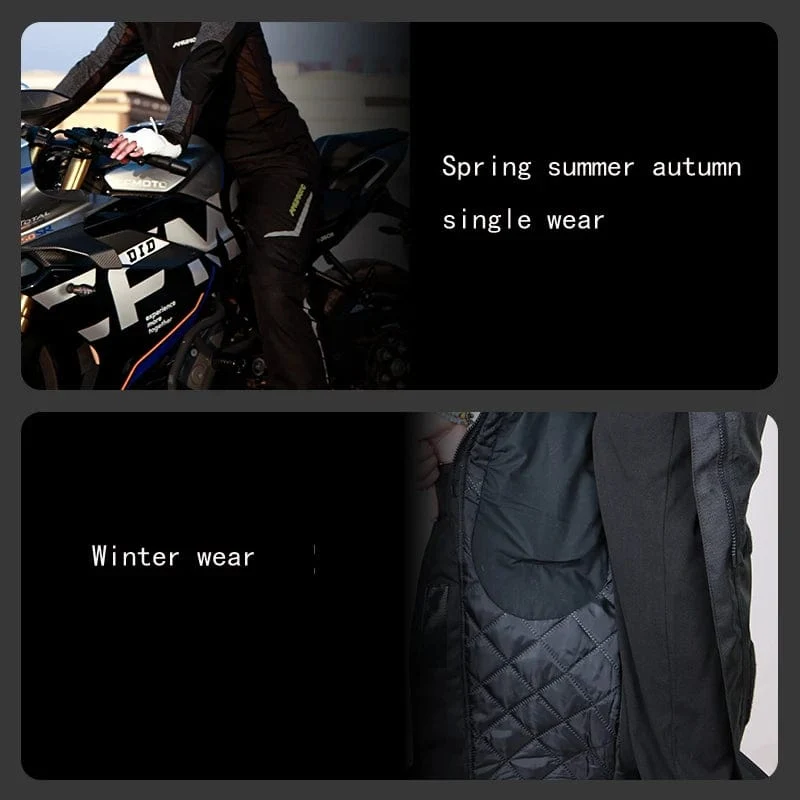 AMU Motorrad-Schnellausziehhose, wasserdicht, winddicht, Thermo-Schutzhose für Herren und Damen