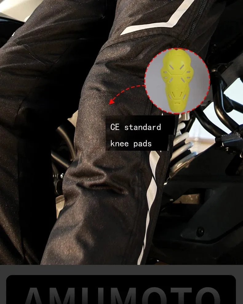 AMU Motorrad-Schnellausziehhose, wasserdicht, winddicht, Thermo-Schutzhose für Herren und Damen