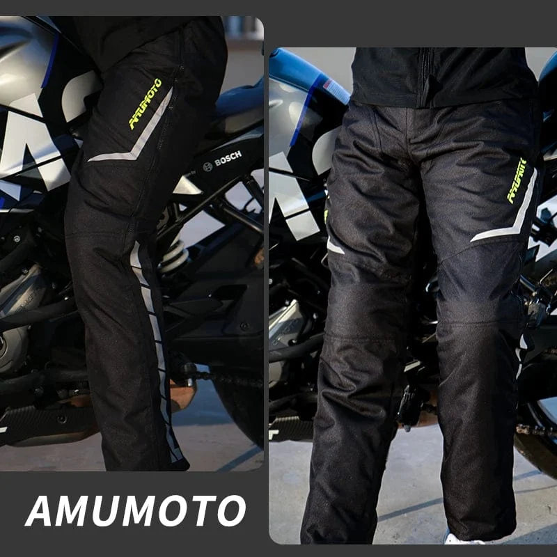 AMU Motorrad-Schnellausziehhose, wasserdicht, winddicht, Thermo-Schutzhose für Herren und Damen