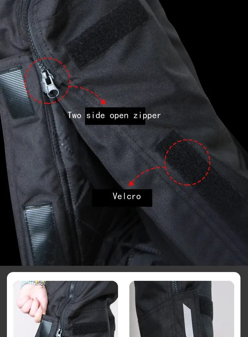 AMU Motorrad-Schnellausziehhose, wasserdicht, winddicht, Thermo-Schutzhose für Herren und Damen
