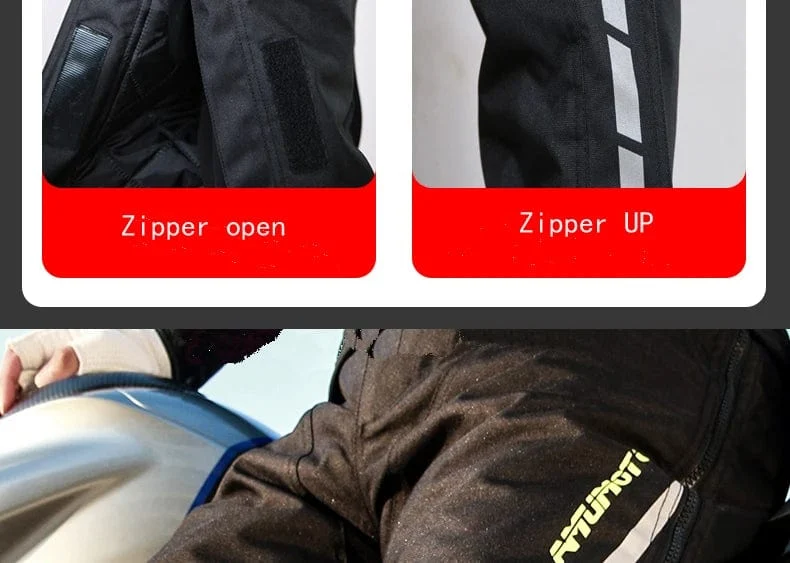 AMU Motorrad-Schnellausziehhose, wasserdicht, winddicht, Thermo-Schutzhose für Herren und Damen