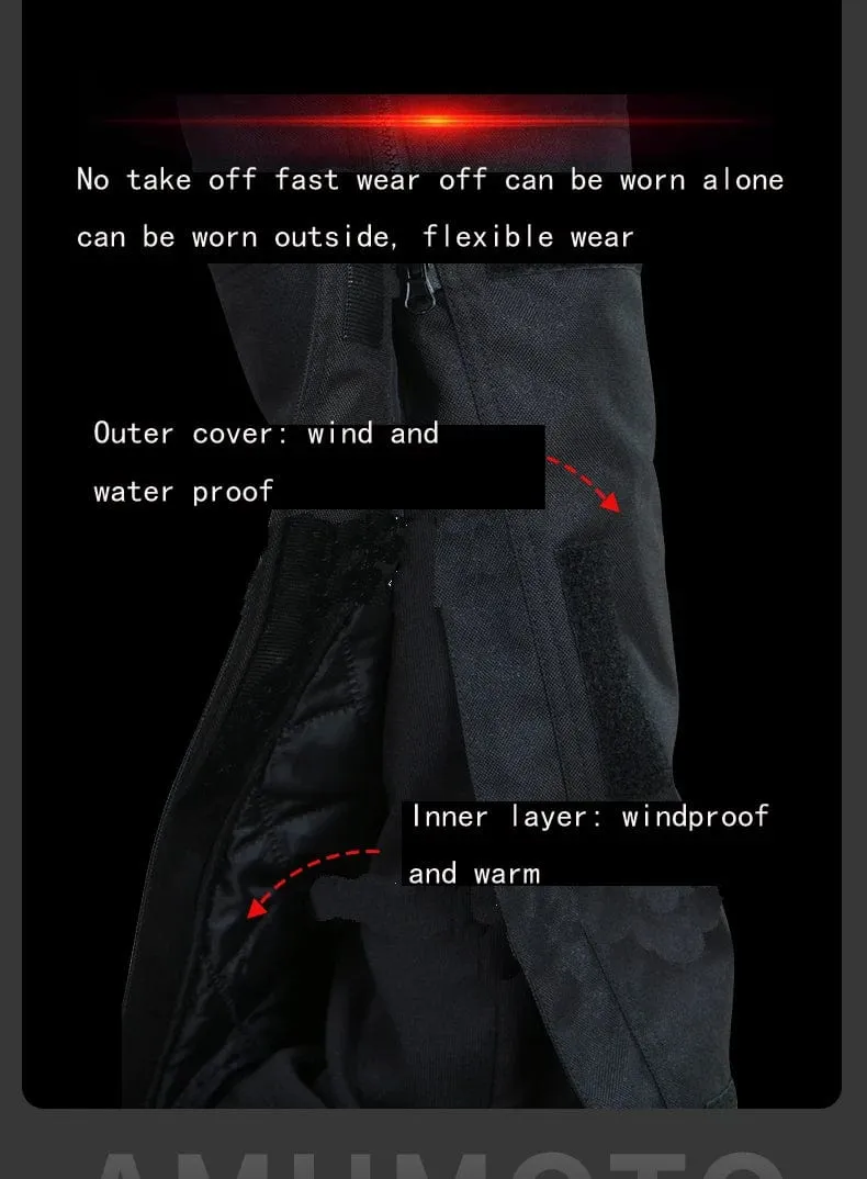 AMU Motorrad-Schnellausziehhose, wasserdicht, winddicht, Thermo-Schutzhose für Herren und Damen