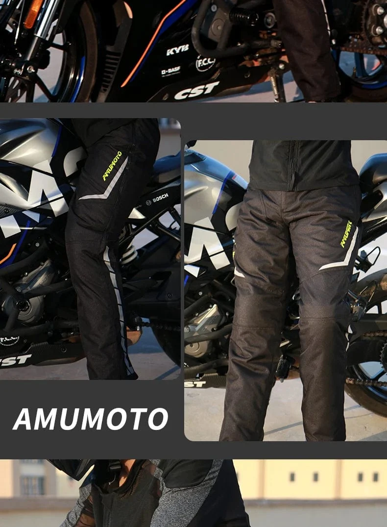 AMU Motorrad-Schnellausziehhose, wasserdicht, winddicht, Thermo-Schutzhose für Herren und Damen