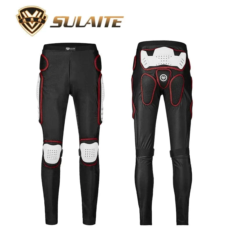 SULAITE Motorrad-Panzerhose, Motocross-Hose, lange Rüstung, Knie- und Hüftschutz, Shorts für Motorradfahren und Rennausrüstung