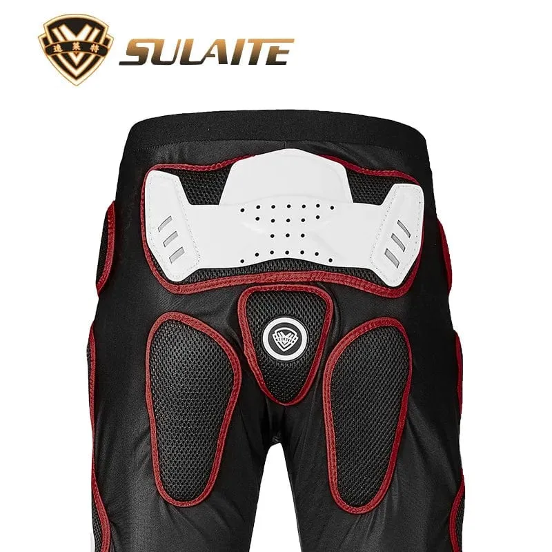 SULAITE Motorrad-Panzerhose, Motocross-Hose, lange Rüstung, Knie- und Hüftschutz, Shorts für Motorradfahren und Rennausrüstung