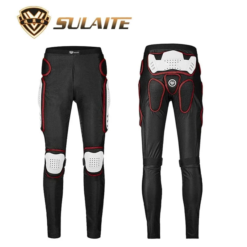 SULAITE Motorrad-Panzerhose, Motocross-Hose, lange Rüstung, Knie- und Hüftschutz, Shorts für Motorradfahren und Rennausrüstung