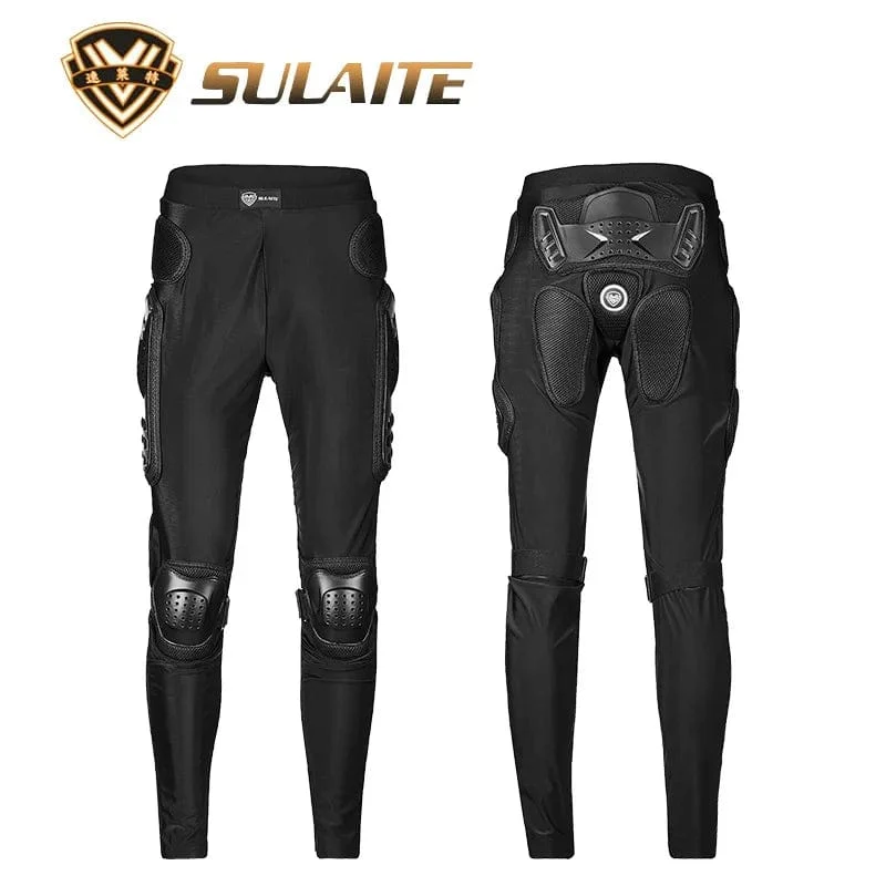 SULAITE Motorrad-Panzerhose, Motocross-Hose, lange Rüstung, Knie- und Hüftschutz, Shorts für Motorradfahren und Rennausrüstung