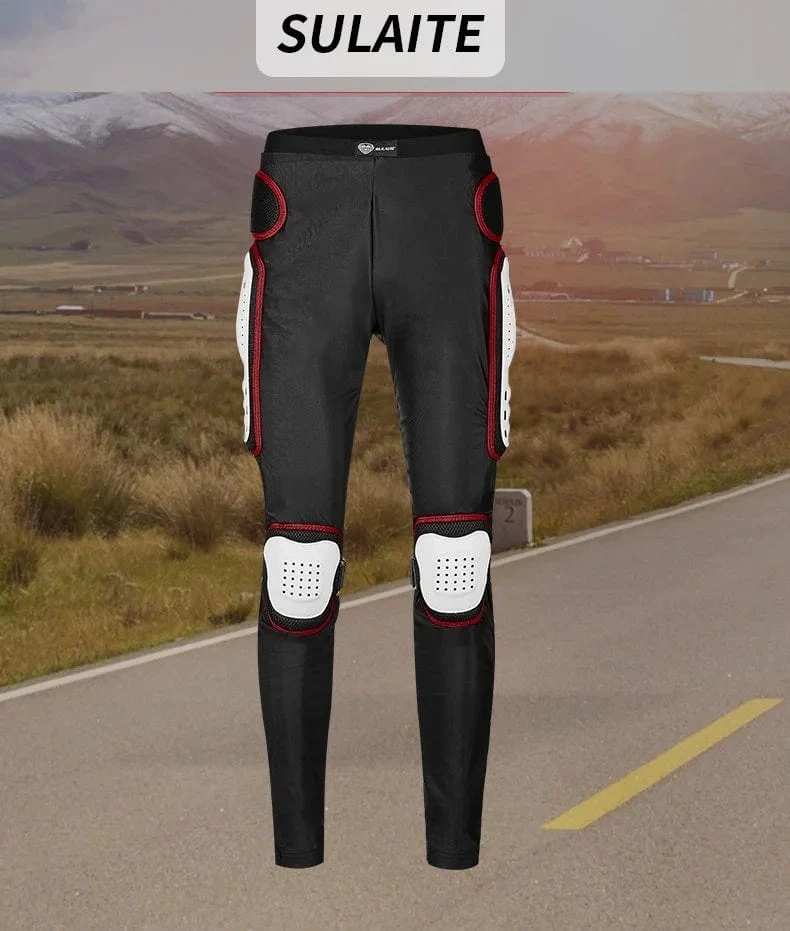 SULAITE Motorrad-Panzerhose, Motocross-Hose, lange Rüstung, Knie- und Hüftschutz, Shorts für Motorradfahren und Rennausrüstung
