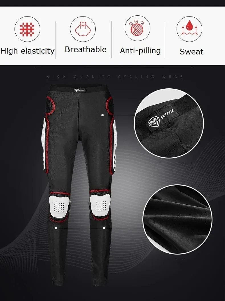 SULAITE Motorrad-Panzerhose, Motocross-Hose, lange Rüstung, Knie- und Hüftschutz, Shorts für Motorradfahren und Rennausrüstung