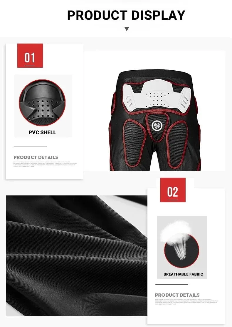 SULAITE Motorrad-Panzerhose, Motocross-Hose, lange Rüstung, Knie- und Hüftschutz, Shorts für Motorradfahren und Rennausrüstung