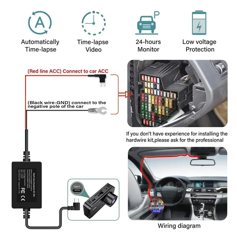 3-Kanal-WiFi-Dashcam, Rückfahrkamera mit IR-Nachtsicht-Loop-Aufnahme und 3-Zoll-IPS-Bildschirm, 1080P, 3 Kameras, Auto-DVR, Autozubehör