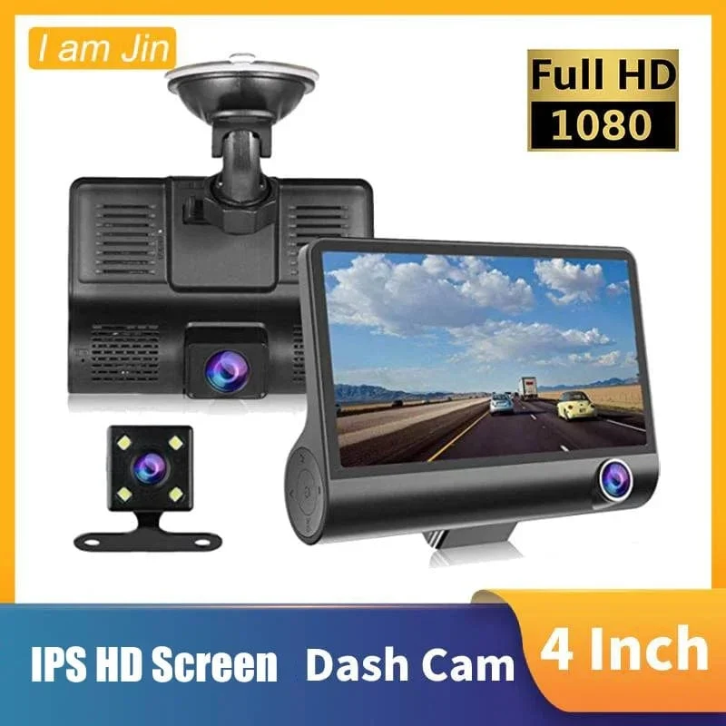 4-Zoll-Blackbox-Auto-DVR-Dashcam-Dash-Kamera IPS HD-Bildschirm 1080P Dual Lens Videorecorder Front- und Innenansichtskamera Dashcam