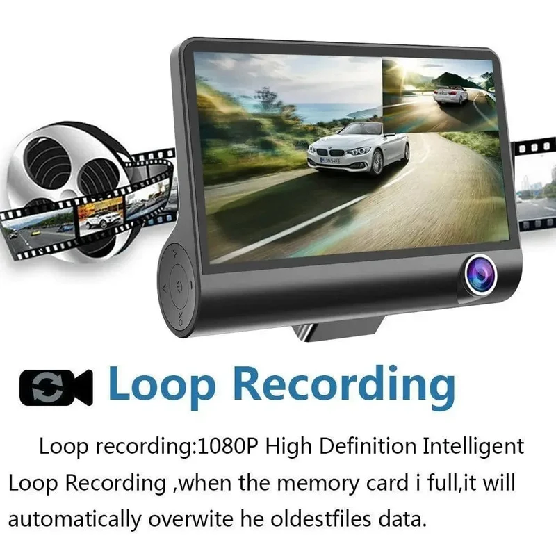 4-Zoll-Blackbox-Auto-DVR-Dashcam-Dash-Kamera IPS HD-Bildschirm 1080P Dual Lens Videorecorder Front- und Innenansichtskamera Dashcam