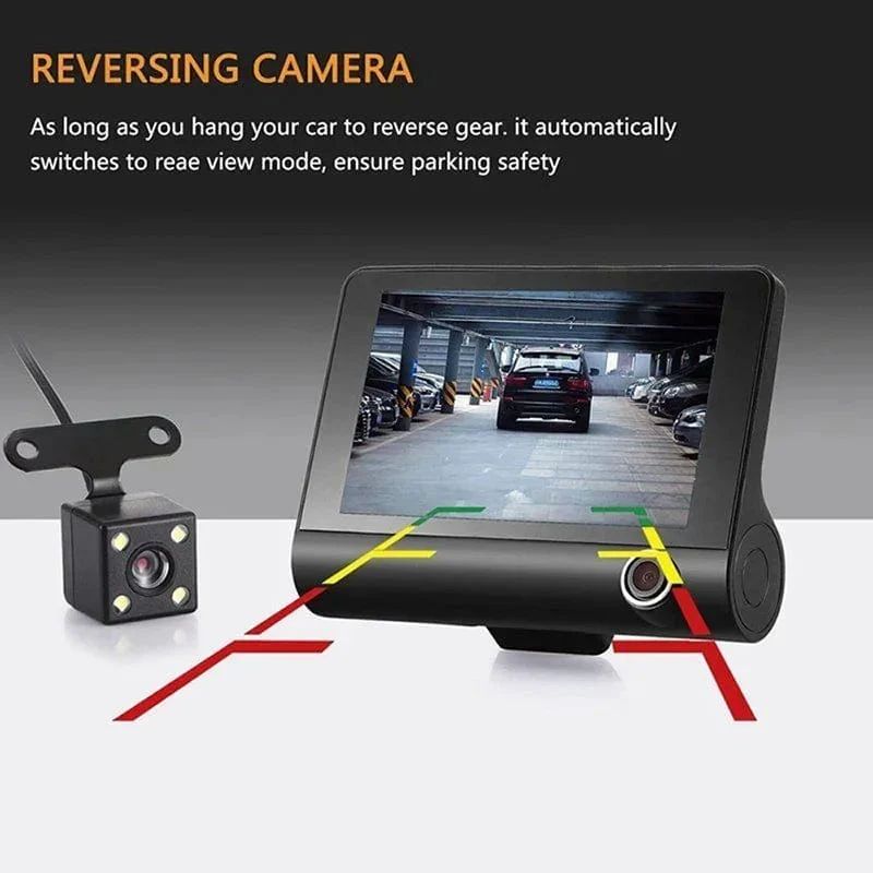 4-Zoll-Blackbox-Auto-DVR-Dashcam-Dash-Kamera IPS HD-Bildschirm 1080P Dual Lens Videorecorder Front- und Innenansichtskamera Dashcam