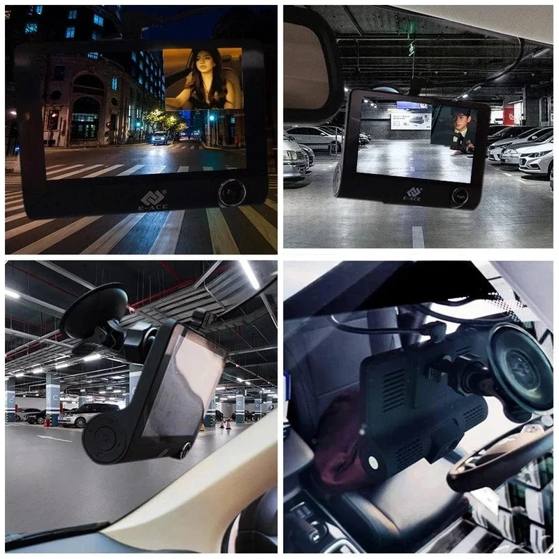 4-Zoll-Blackbox-Auto-DVR-Dashcam-Dash-Kamera IPS HD-Bildschirm 1080P Dual Lens Videorecorder Front- und Innenansichtskamera Dashcam