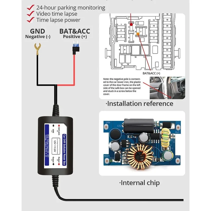 3-Kanal-Dashcam-Videorecorder, drei Objektive, Autokamera mit Rückansicht DVR, 24-Stunden-Parkmonitor, Black Box, Autozubehör