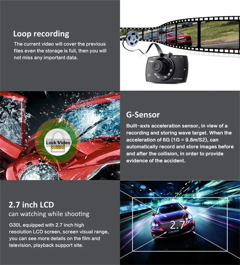 1080P Dashcam für Autos Mini Kamera Auto DVR Video Recorder Frontkamera für Fahrzeug Black Box Nachtsicht Autozubehör