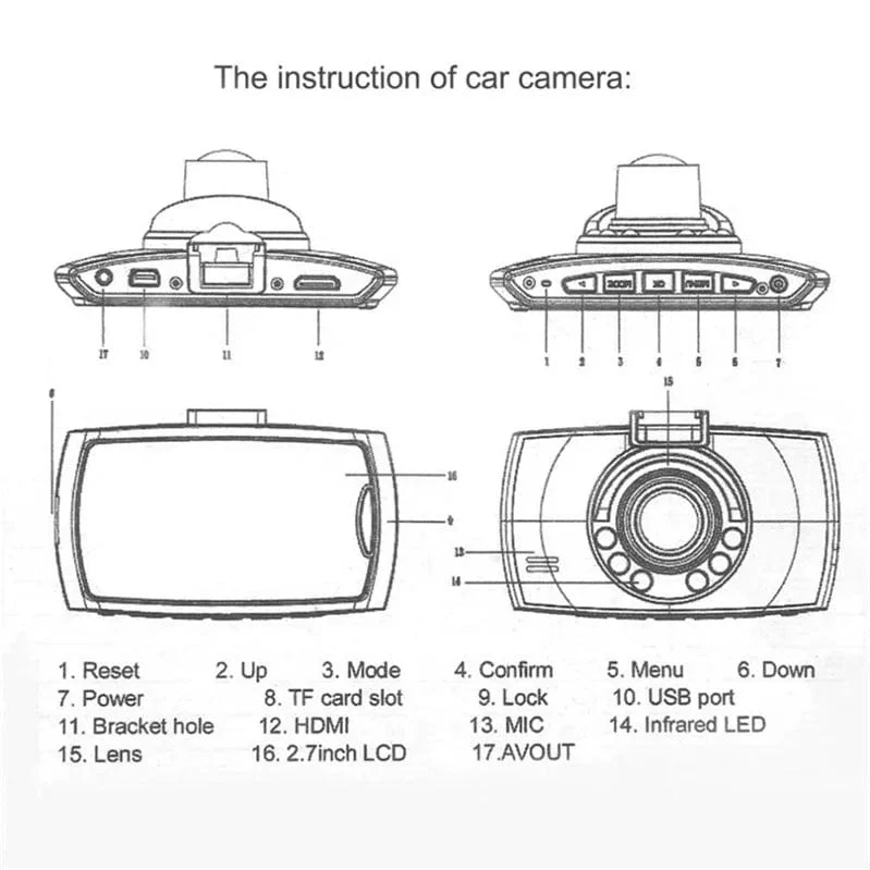 1080P Dashcam für Autos Mini Kamera Auto DVR Video Recorder Frontkamera für Fahrzeug Black Box Nachtsicht Autozubehör