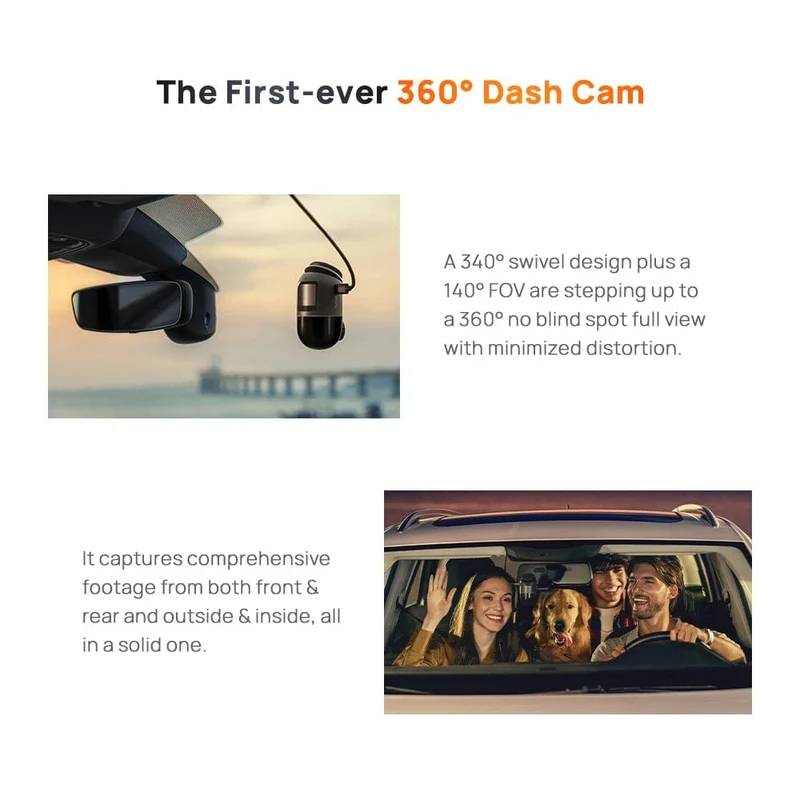 70mai Dash Cam Omni X200 360 ° Volle Ansicht Eingebautes GPS ADAS 70mai Auto DVR X200 Kamera 24H Parkmonitor eMMC Speicher AI Motion