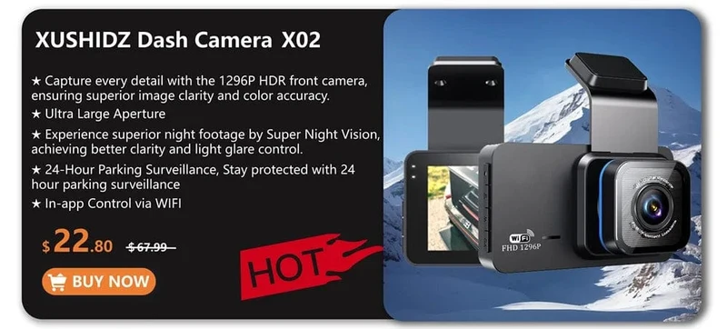 XUSHIDZ NEU 1080P HD Dashkamera Loop-Aufnahme Auto Fahrzeug DVR Videorecorder Dashcam Nachtsicht 24h Parkmonitor G-Sensor