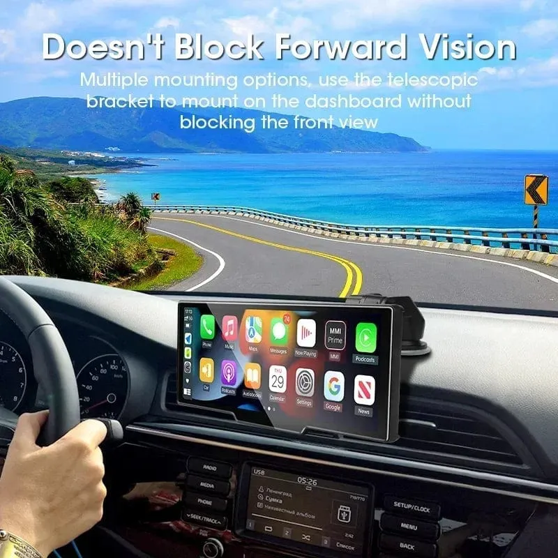 10.26" Dashcam 4K 3840x2160 Kabelloses Carplay und Android Auto-Navigation Sprachsteuerung Auto-DVR Rückfahrkamera BT-Monitorbildschirm