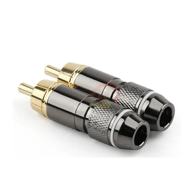 Cinch-Stecker Audio-Stecker Buchse Verbraucherelektronik Männlich Vergoldetes Kupfer Schraubverschluss Zum Löten Videokabel Metalllegierung