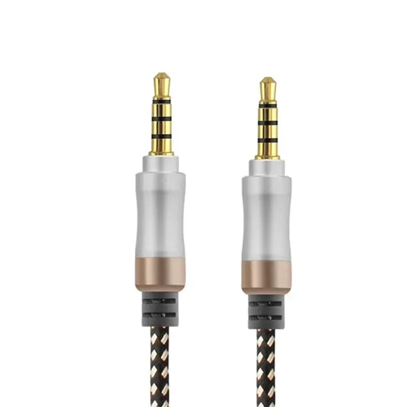 1.5 m Klinkenkabel 3/5, 3.5 mm, 4-poliger Stecker, Lautsprecherkabel mit geflochtenem Kabel für Samsung-Kopfhörer, Xiaomi Car HiFi, Unterhaltungselektronik