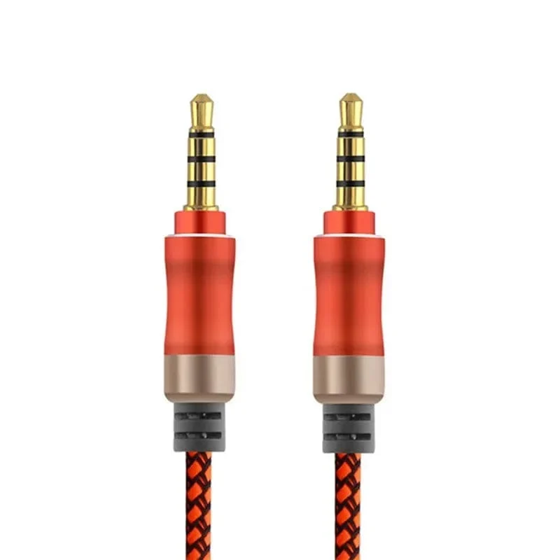 1.5 m Klinkenkabel 3/5, 3.5 mm, 4-poliger Stecker, Lautsprecherkabel mit geflochtenem Kabel für Samsung-Kopfhörer, Xiaomi Car HiFi, Unterhaltungselektronik