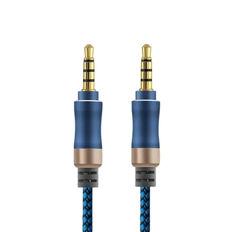 1.5 m Klinkenkabel 3/5, 3.5 mm, 4-poliger Stecker, Lautsprecherkabel mit geflochtenem Kabel für Samsung-Kopfhörer, Xiaomi Car HiFi, Unterhaltungselektronik