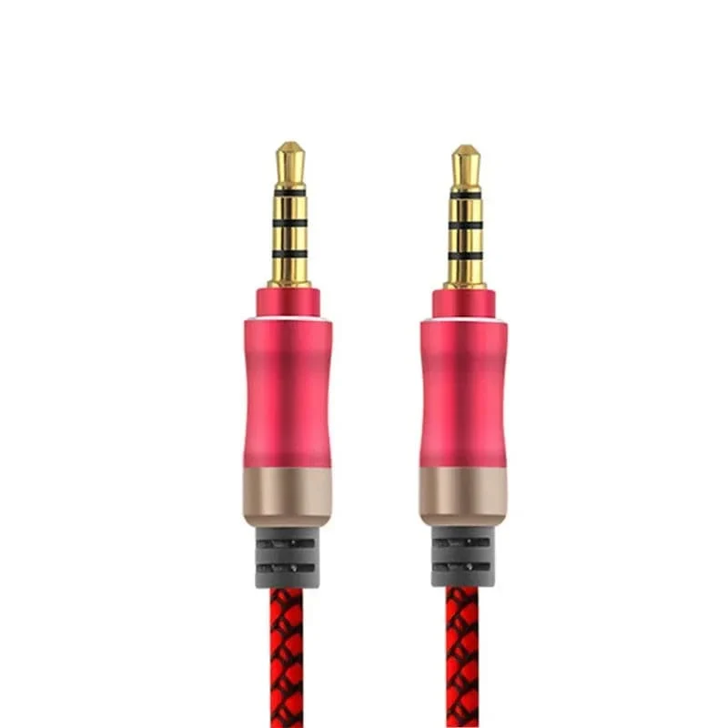 1.5 m Klinkenkabel 3/5, 3.5 mm, 4-poliger Stecker, Lautsprecherkabel mit geflochtenem Kabel für Samsung-Kopfhörer, Xiaomi Car HiFi, Unterhaltungselektronik