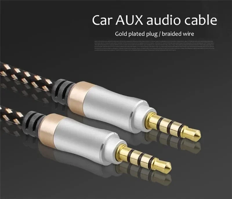 1.5 m Klinkenkabel 3/5, 3.5 mm, 4-poliger Stecker, Lautsprecherkabel mit geflochtenem Kabel für Samsung-Kopfhörer, Xiaomi Car HiFi, Unterhaltungselektronik