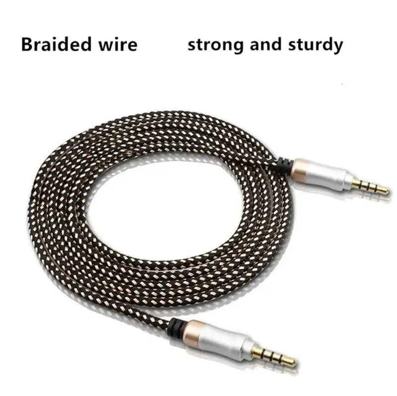 1.5 m Klinkenkabel 3/5, 3.5 mm, 4-poliger Stecker, Lautsprecherkabel mit geflochtenem Kabel für Samsung-Kopfhörer, Xiaomi Car HiFi, Unterhaltungselektronik