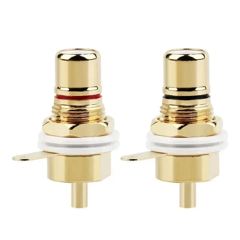 RCA Stecker Buchse Chassis Panel Montieren CMC Anschlüsse Audio Jack Rot Schwarz Fahrrad Mutter AV Terminal Verbraucher Elektronik