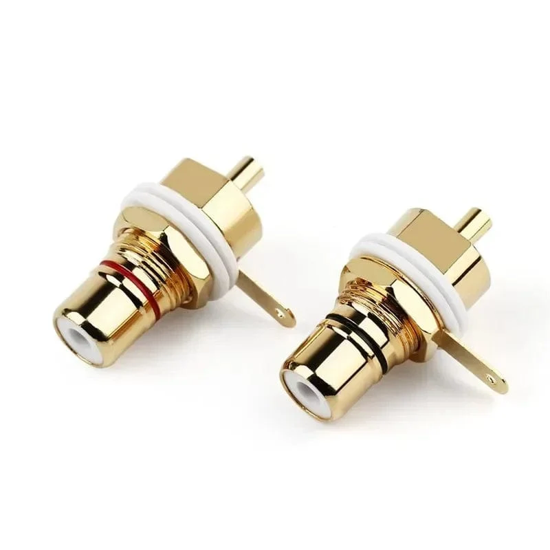 RCA Stecker Buchse Chassis Panel Montieren CMC Anschlüsse Audio Jack Rot Schwarz Fahrrad Mutter AV Terminal Verbraucher Elektronik