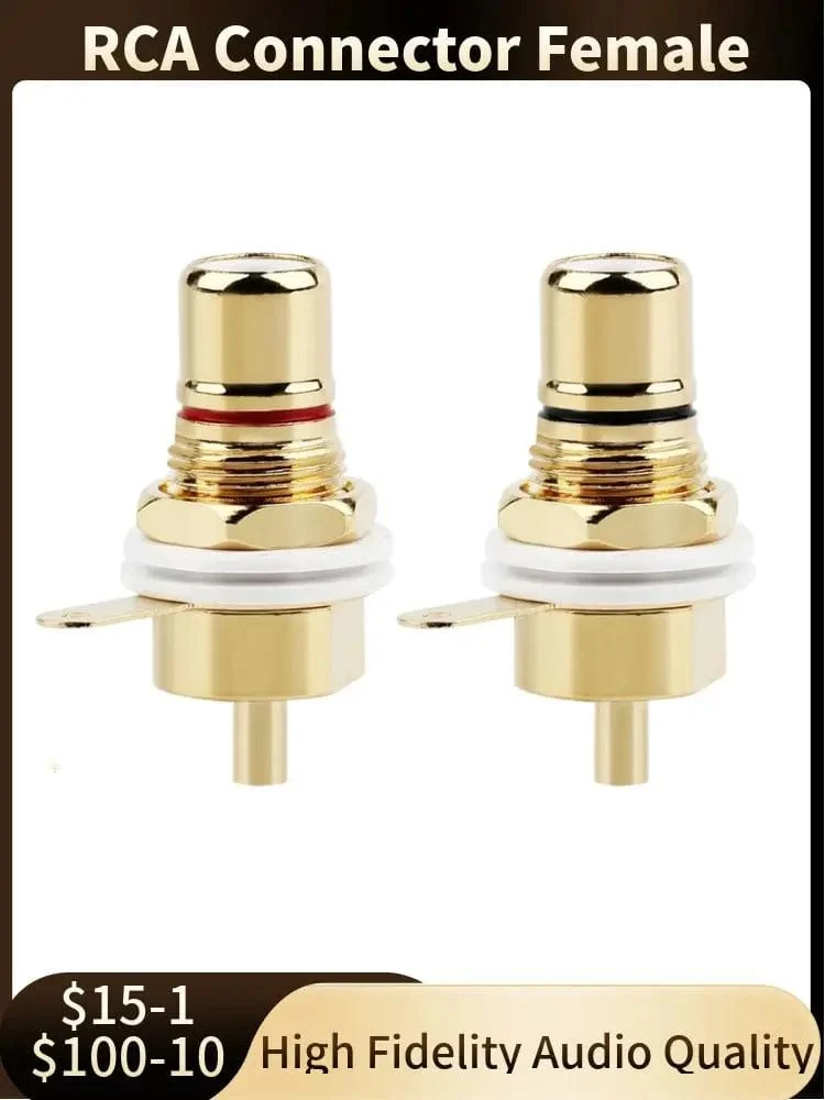 RCA Stecker Buchse Chassis Panel Montieren CMC Anschlüsse Audio Jack Rot Schwarz Fahrrad Mutter AV Terminal Verbraucher Elektronik