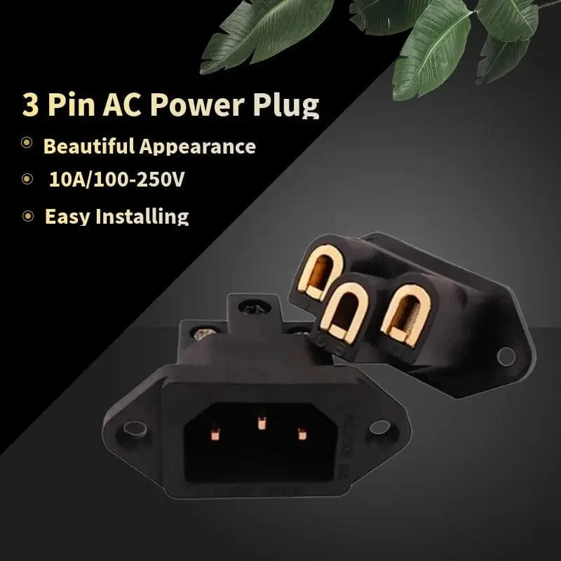 3 Pin AC Power Stecker Stecker IEC Einlass Buchse Verbraucher Elektronik DIY HIFI Verstärker Elektrische Audio Interface Panel Montieren