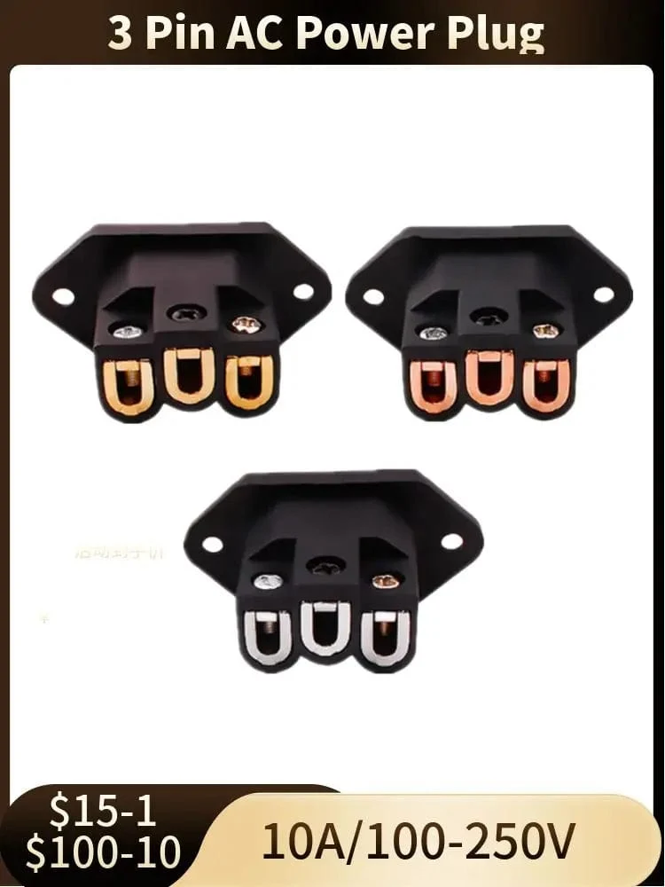 3 Pin AC Power Stecker Stecker IEC Einlass Buchse Verbraucher Elektronik DIY HIFI Verstärker Elektrische Audio Interface Panel Montieren