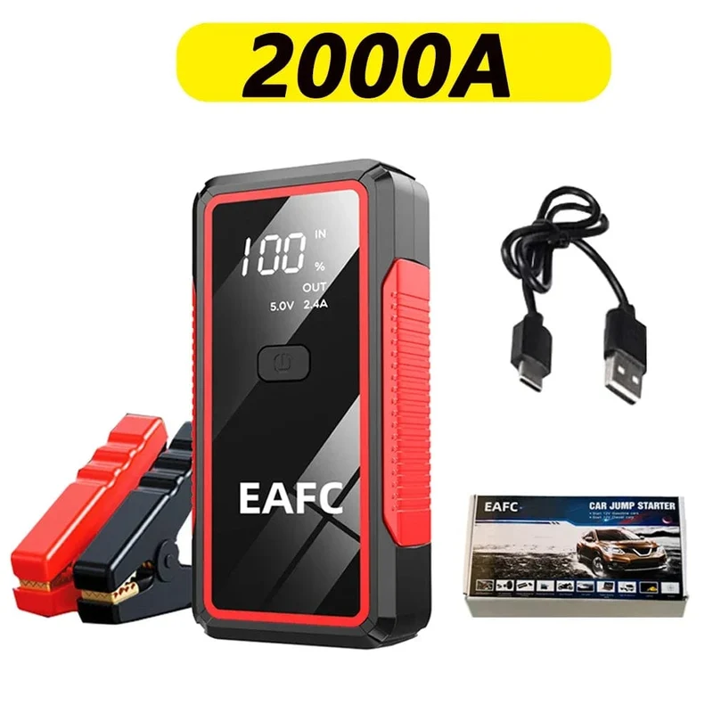 2000A Auto-Starthilfe, 1200A, 12V-Ausgang, tragbares Not-Start-Ladegerät für Autos, Booster-Batterie-Startgerät
