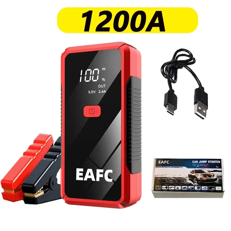 2000A Auto-Starthilfe, 1200A, 12V-Ausgang, tragbares Not-Start-Ladegerät für Autos, Booster-Batterie-Startgerät