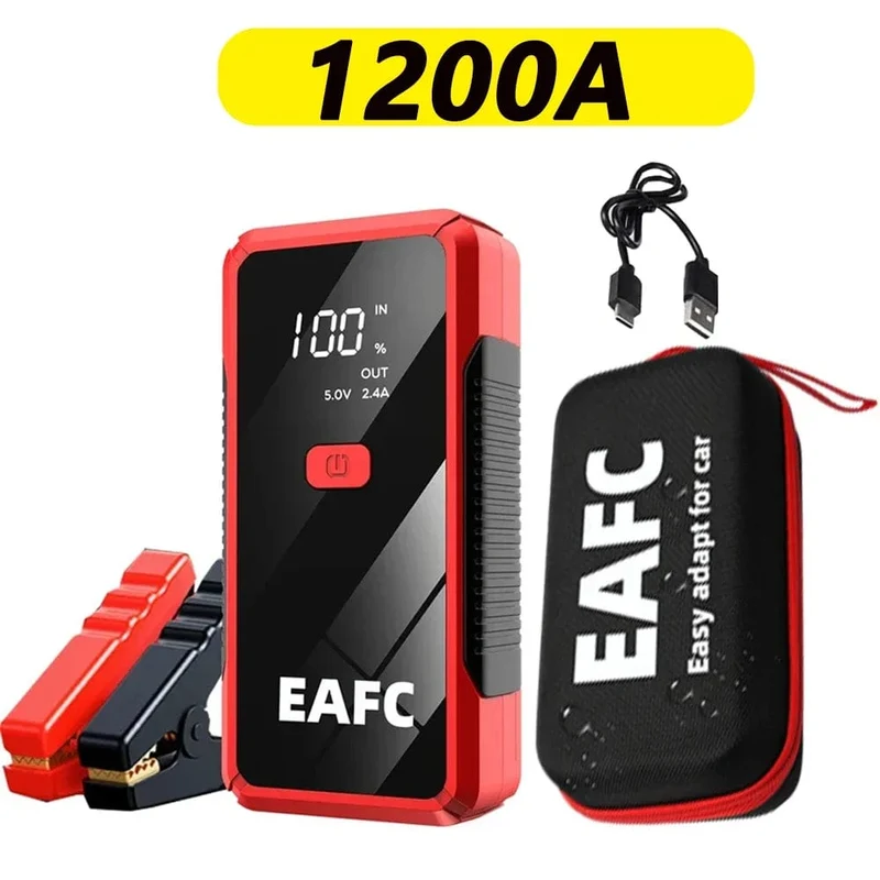 2000A Auto-Starthilfe, 1200A, 12V-Ausgang, tragbares Not-Start-Ladegerät für Autos, Booster-Batterie-Startgerät