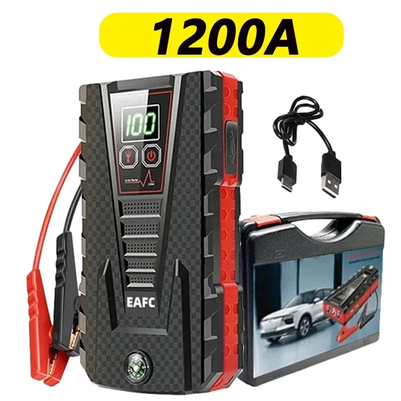 2000A Auto-Starthilfe, 1200A, 12V-Ausgang, tragbares Not-Start-Ladegerät für Autos, Booster-Batterie-Startgerät