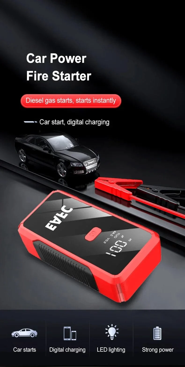 2000A Auto-Starthilfe, 1200A, 12V-Ausgang, tragbares Not-Start-Ladegerät für Autos, Booster-Batterie-Startgerät